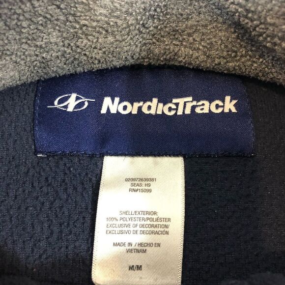 Men’s Navy Blue Nordic Track Fleece Medium - Picture 6 of 7